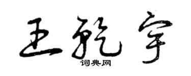 曾庆福王乾宇草书个性签名怎么写
