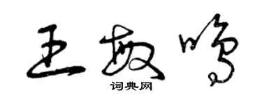 曾庆福王敏鸣草书个性签名怎么写