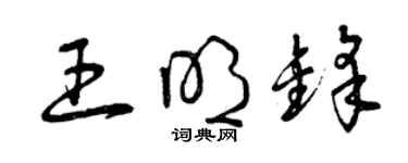曾庆福王明锋草书个性签名怎么写