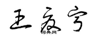 曾庆福王夏宁草书个性签名怎么写