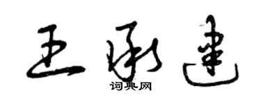 曾庆福王承建草书个性签名怎么写