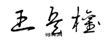 曾庆福王兵权草书个性签名怎么写