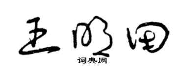 曾庆福王明田草书个性签名怎么写