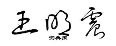 曾庆福王明震草书个性签名怎么写