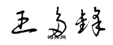 曾庆福王多锋草书个性签名怎么写