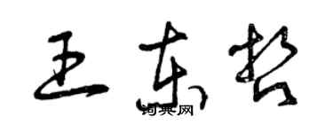 曾庆福王东哲草书个性签名怎么写
