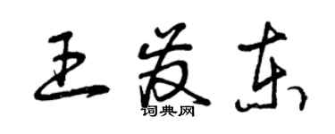 曾庆福王发东草书个性签名怎么写