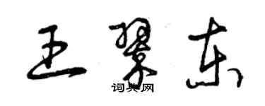 曾庆福王翠东草书个性签名怎么写