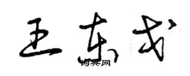 曾庆福王东戈草书个性签名怎么写