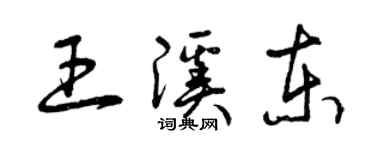 曾庆福王溪东草书个性签名怎么写