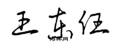 曾庆福王东任草书个性签名怎么写