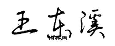 曾庆福王东溪草书个性签名怎么写