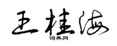 曾庆福王桂海草书个性签名怎么写