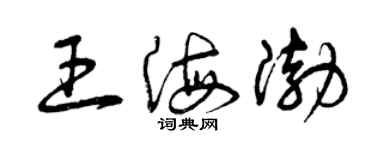 曾庆福王海渤草书个性签名怎么写