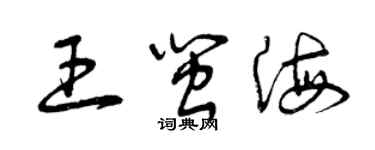 曾庆福王闽海草书个性签名怎么写