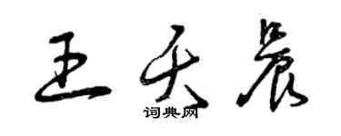 曾庆福王夭晨草书个性签名怎么写