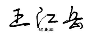 曾庆福王江岳草书个性签名怎么写