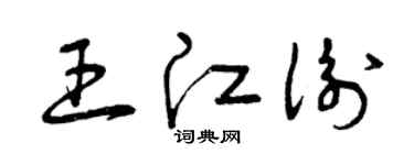 曾庆福王江衡草书个性签名怎么写