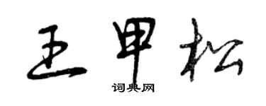曾庆福王甲松草书个性签名怎么写