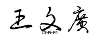 曾庆福王文广草书个性签名怎么写