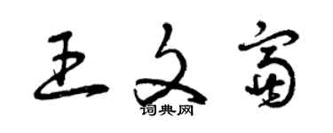 曾庆福王文富草书个性签名怎么写