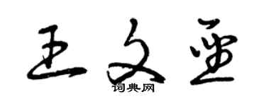 曾庆福王文圣草书个性签名怎么写