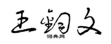 曾庆福王钧文草书个性签名怎么写