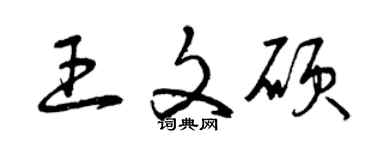 曾庆福王文硕草书个性签名怎么写