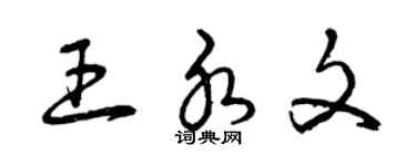 曾庆福王水文草书个性签名怎么写