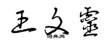 曾庆福王文灵草书个性签名怎么写