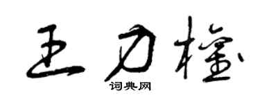 曾庆福王力权草书个性签名怎么写