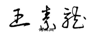 曾庆福王素龙草书个性签名怎么写