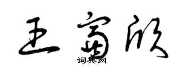 曾庆福王富欣草书个性签名怎么写