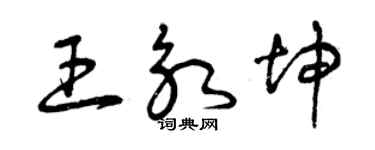 曾庆福王永坤草书个性签名怎么写