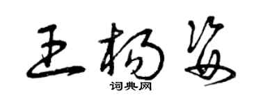 曾庆福王杨姿草书个性签名怎么写