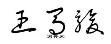 曾庆福王马骏草书个性签名怎么写