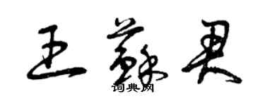曾庆福王苏君草书个性签名怎么写