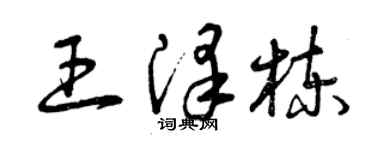 曾庆福王泽栋草书个性签名怎么写