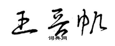 曾庆福王晋帆草书个性签名怎么写