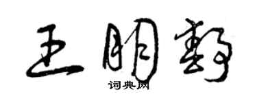 曾庆福王朋静草书个性签名怎么写