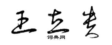 曾庆福王立贵草书个性签名怎么写