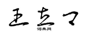 曾庆福王立卿草书个性签名怎么写