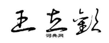 曾庆福王立欢草书个性签名怎么写