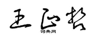 曾庆福王正哲草书个性签名怎么写