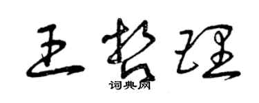 曾庆福王哲理草书个性签名怎么写