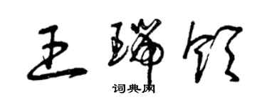 曾庆福王瑞领草书个性签名怎么写