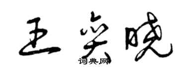 曾庆福王奕晓草书个性签名怎么写