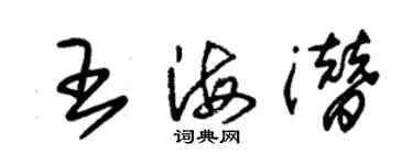 朱锡荣王海潜草书个性签名怎么写