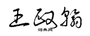 曾庆福王政翰草书个性签名怎么写