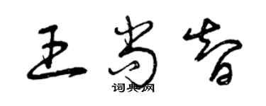 曾庆福王尚智草书个性签名怎么写